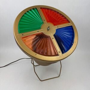Vintage MCM 1960s Motorized Rotating 12” Christmas Tree Color Wheel Light WORKS!